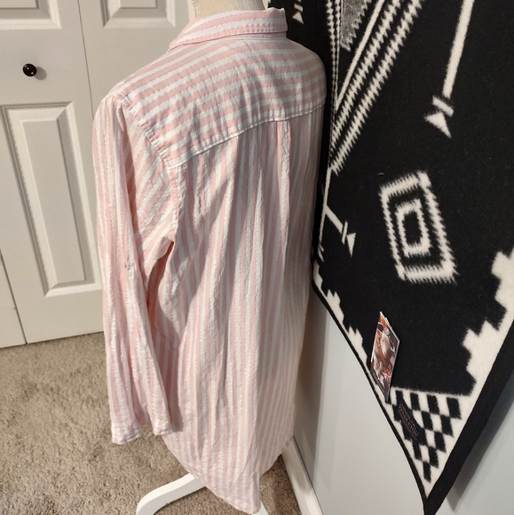 🩷 GUC Victoria's Secret Ladies Long Sleeve Button Front Nightgown, Baby Pink, L - Picture 6 of 12